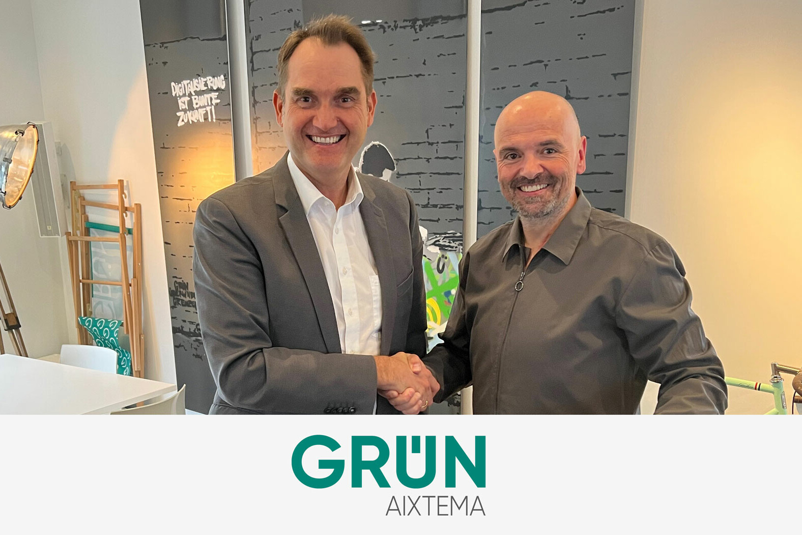 Dr. Oliver Grün (links) und Oliver Roßbruch leiten gemeinsam die Wachstumsphase der GRÜN aixtema GmbH ein.